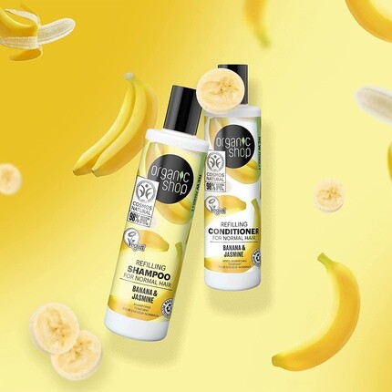 Восстанавливающий шампунь для нормальных волос Банан и Жасмин 280мл, Organic Shop — фото 2