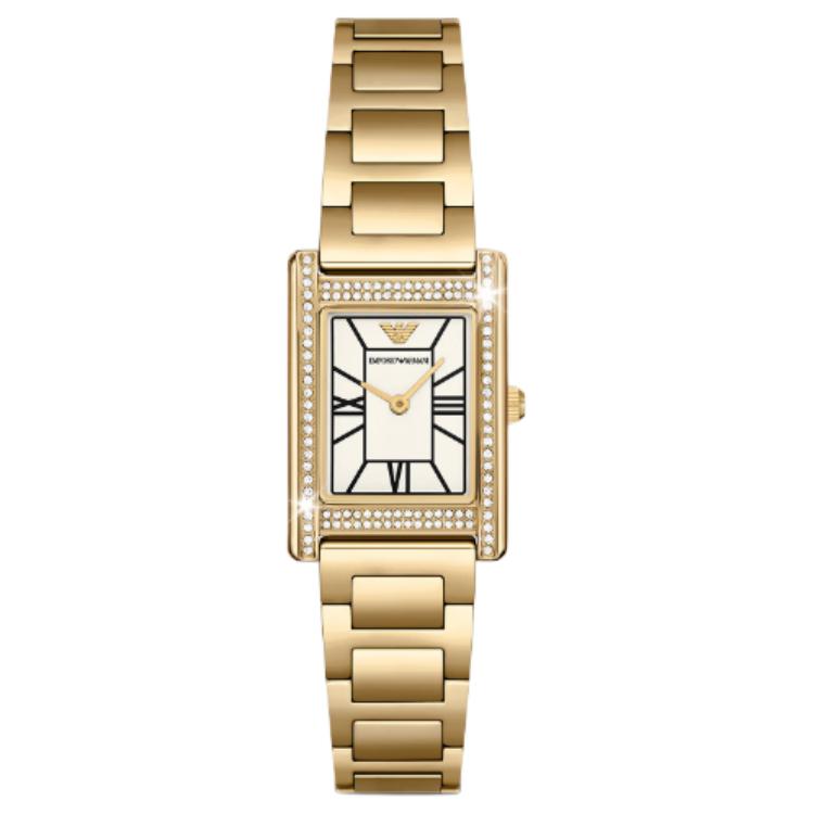 

Двуручные золотистые наручные часы из нержавеющей стали EMPORIO ARMANI