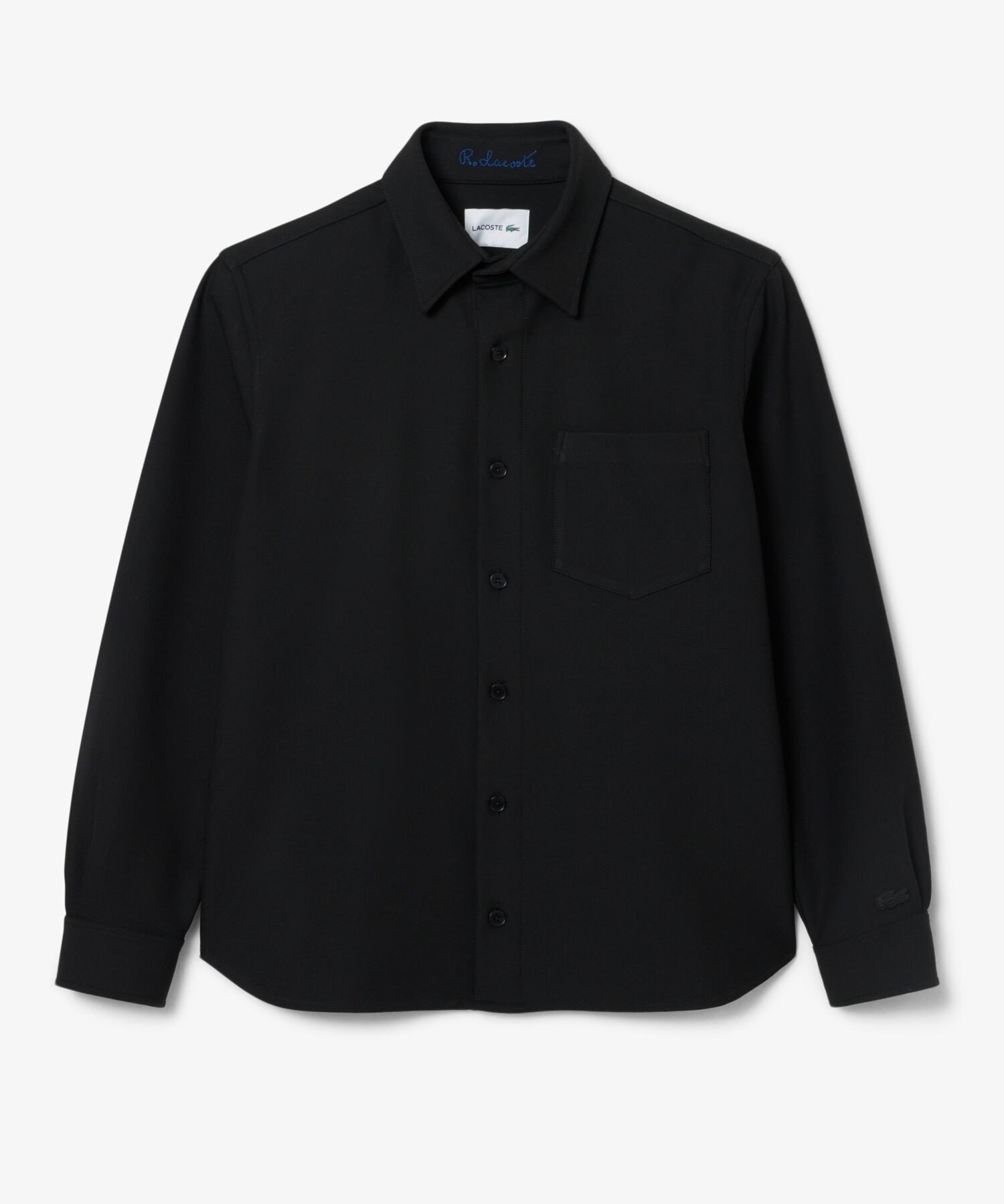 Плотная, свободная двусторонняя рубашка-накидка LACOSTE, Black — фото 4