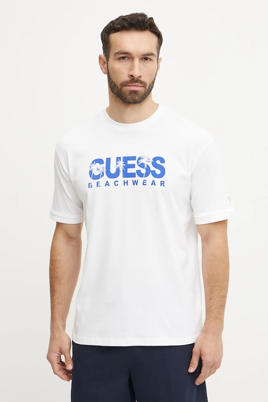 

Хлопковая футболка Guess, белый