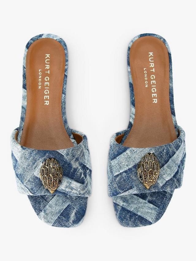 Сандалии на плоской подошве в кенсингтоне Kurt Geiger London, цвет Blue Denim — фото 3