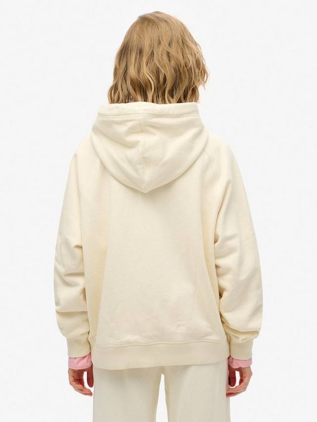 Элегантный худи Essential Logo Oversized из чистого органического хлопка Superdry, Desert Bone White — фото 2