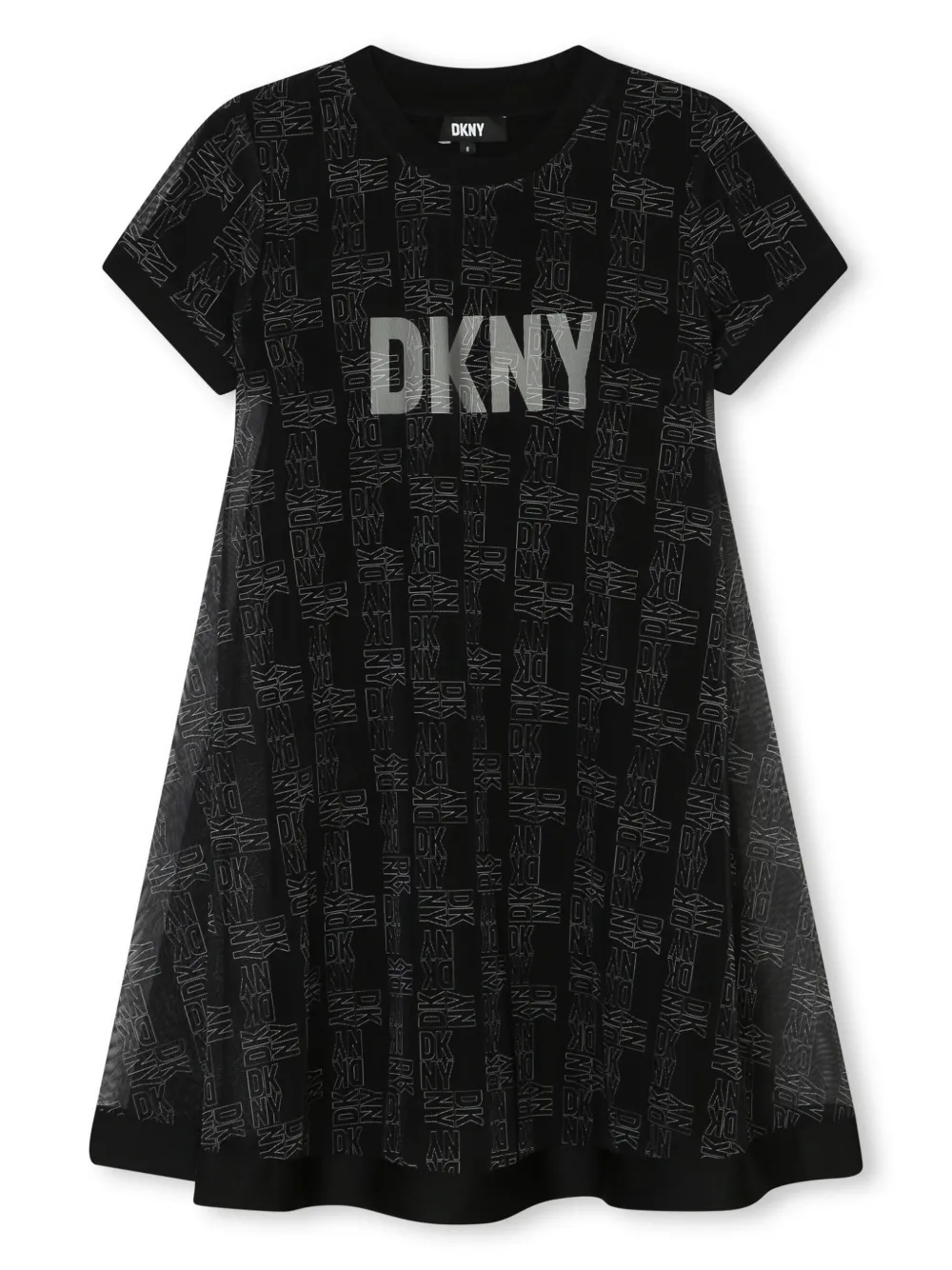 

Многослойное платье с логотипом Dkny Kids, черный