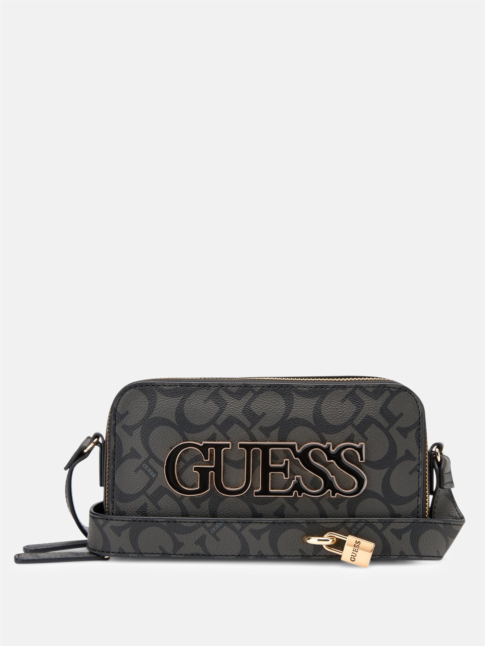 

Reinee Mini с двойной молнией через плечо Guess Factory, цвет coal
