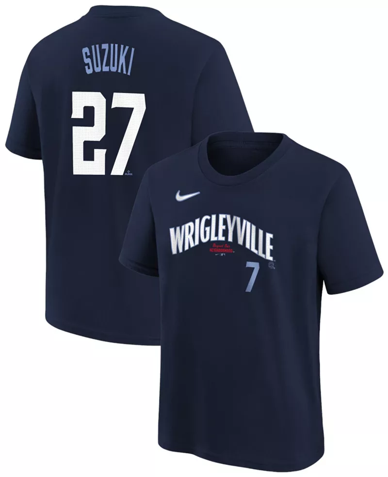 

Футболка Nike Youth Chicago Cubs 2024 City Connect Seiya Suzuki #27