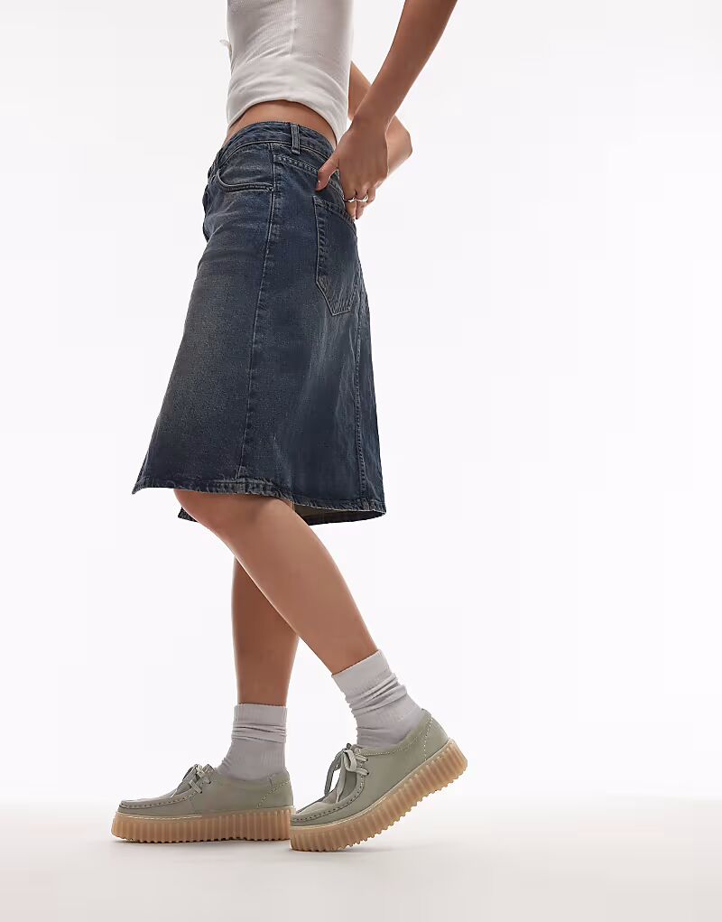 Туфли Clarks Torhill Bee из вымытого зеленого нубука — фото 2