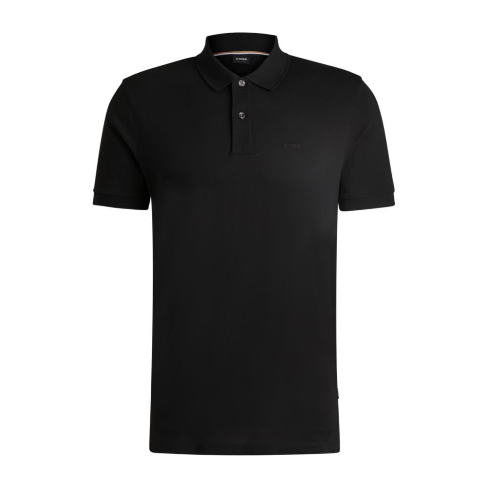 

Рубашка-поло Pallas Regular-fit из хлопка с вышитым логотипом BOSS, черный