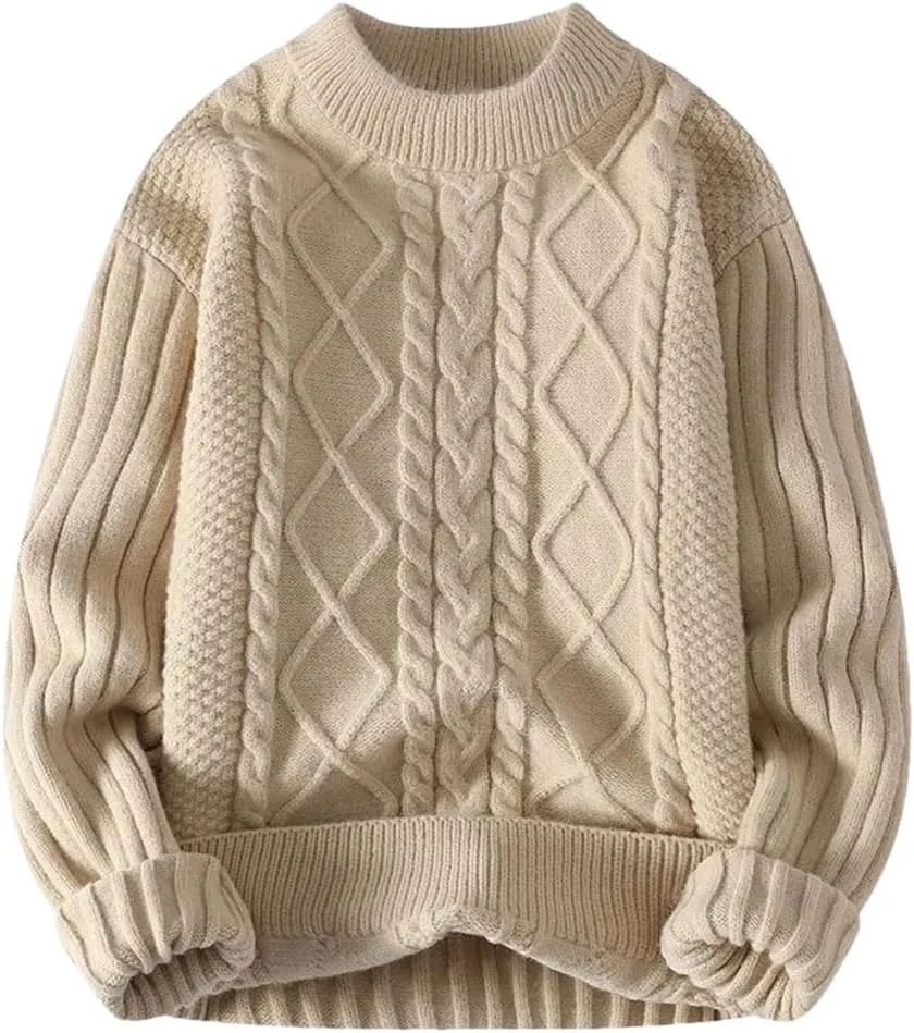 Мужской свитер Vintage O-Neck в полоску с длинными рукавами