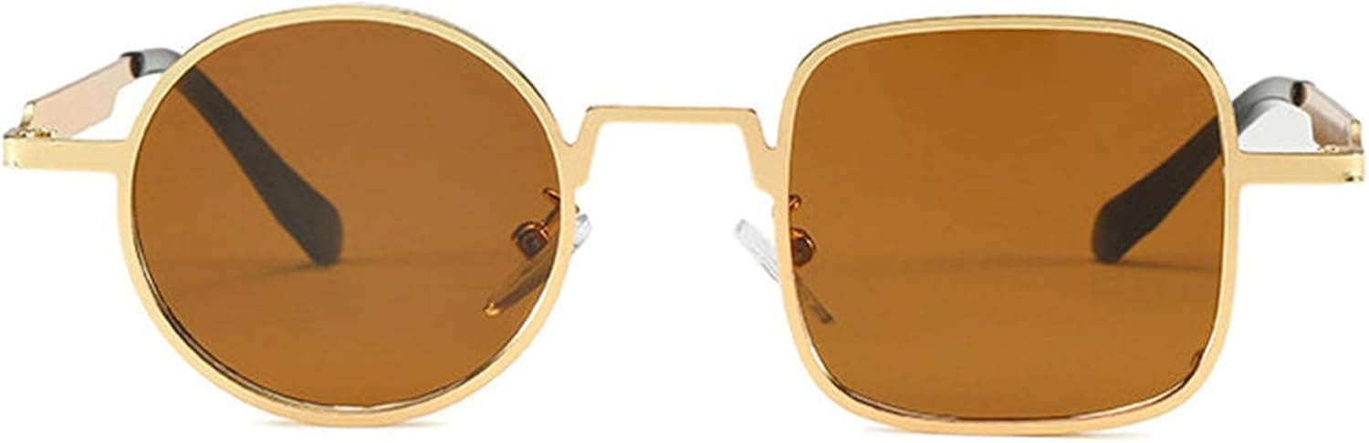 

Willochra Модные квадратные солнцезащитные очки для женщин 2025 Роскошные винтажные маленькие круглые солнцезащитные очки для мужчин для активного отдыха Защита от УФ-излучения, C5