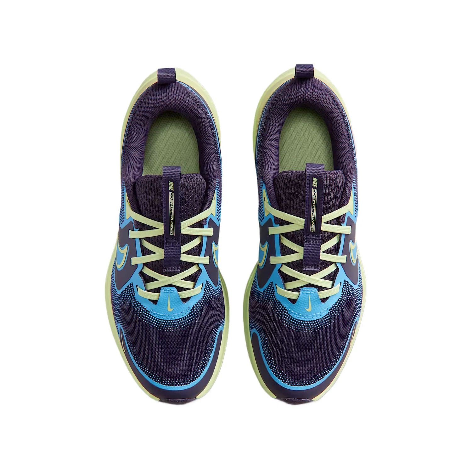 Детские беговые кроссовки Cosmic Runner Mesh Low top, унисекс Nike, Dark Raisin/Light Liquid Lime/White/University Blue — фото 4
