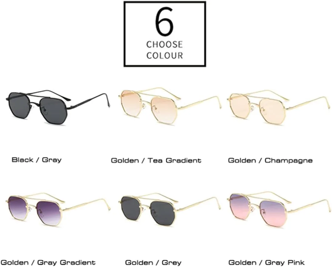 

Мужские солнцезащитные очки в стиле ретро с металлическим блеском, градиентные линзы, защита от УФ-излучения UV400, женские солнцезащитные очки TOIPASTN, Champagne