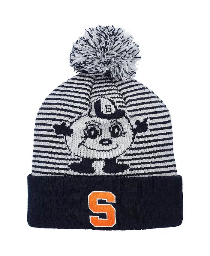

Мужская темно-синяя вязаная шапка с манжетами и помпоном Syracuse Orange Line Up Top Of The World