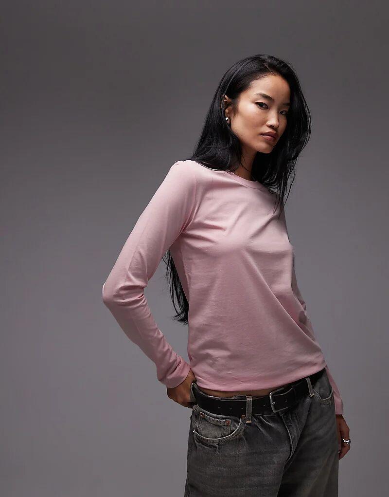 

Лонгслив ARKET с длинным рукавом светло-розового цвета