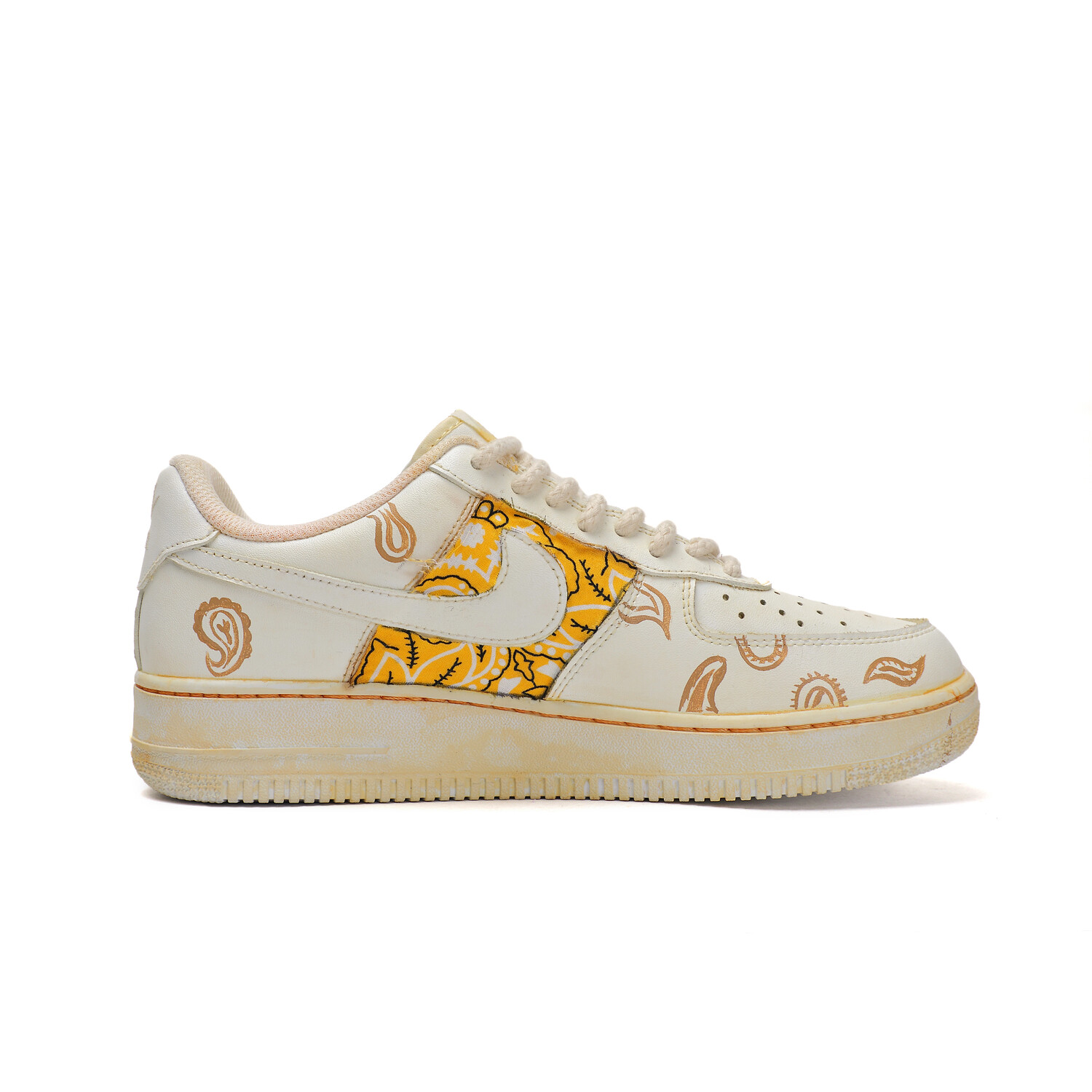 

Кроссовки Nike Air Force 1 Skateboarding Shoes Men Low-top White/yellow, хаки