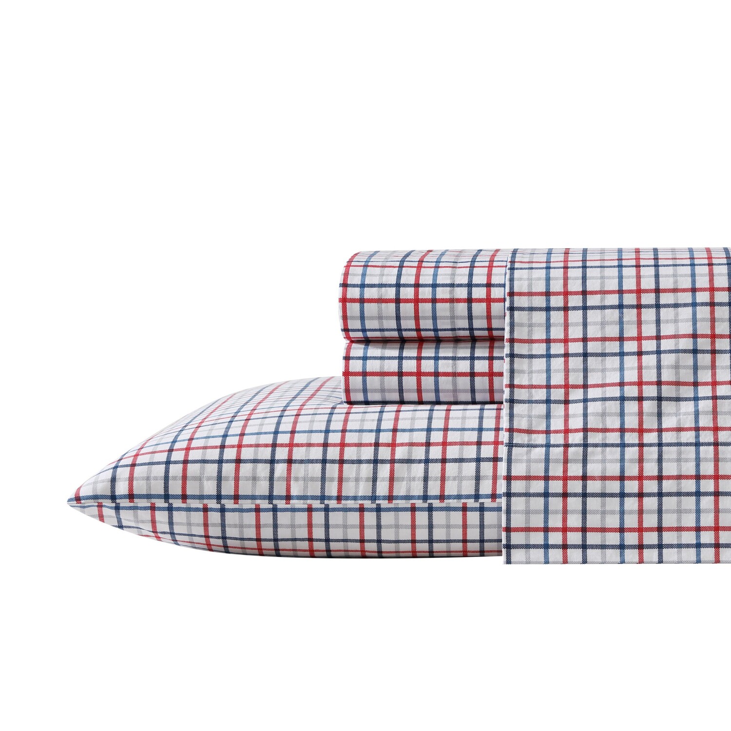 

Полный комплект простыней Nautica Boating Tattersall в клетку серого цвета, цвет Dredge Grey Heather