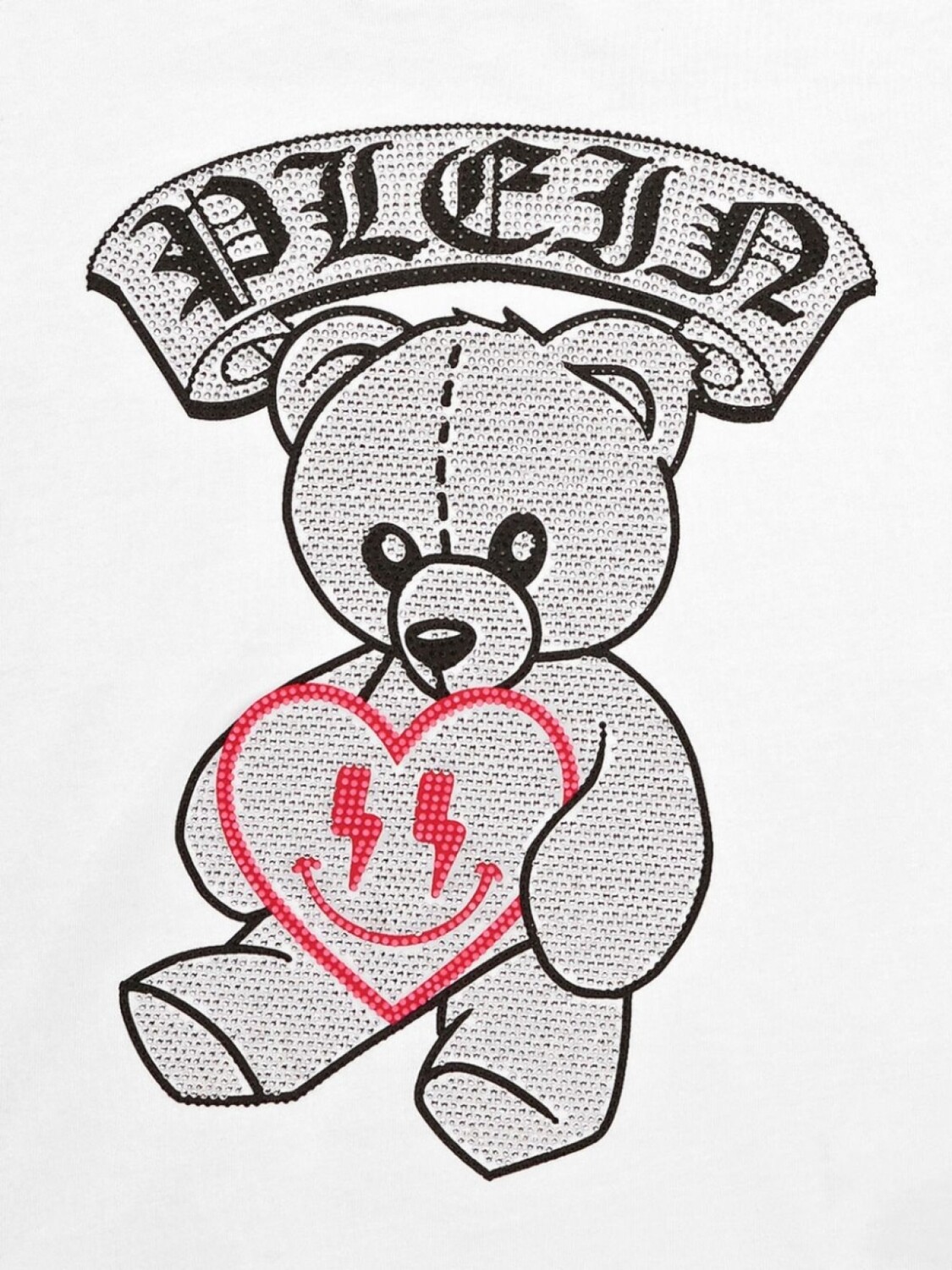 Футболка с заклепками в виде плюшевого мишки Philipp Plein Junior, белый — фото 3