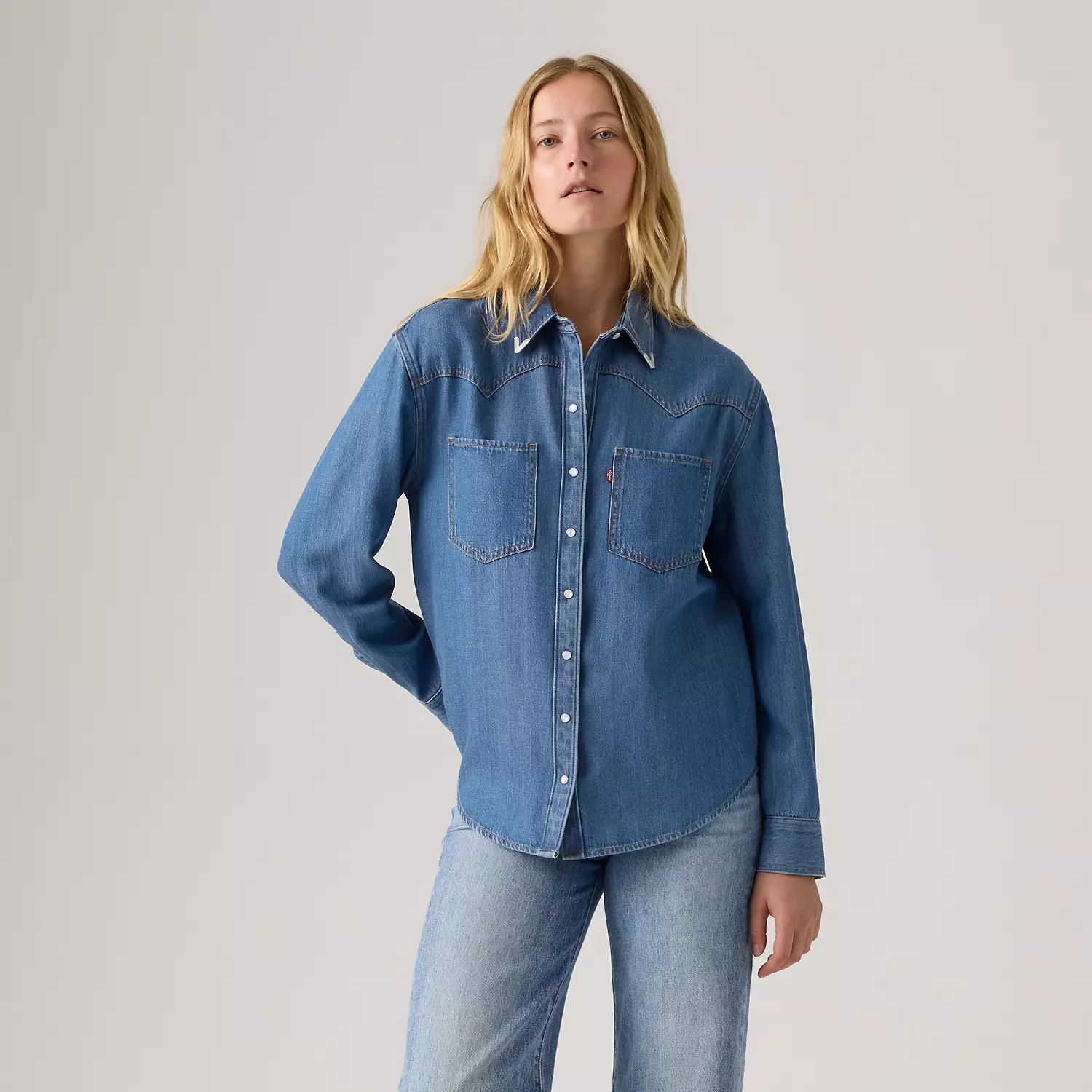 Рубашка Teodora с металлическим наконечником в стиле вестерн Levi's, цвет Going Steady Tipped - Medium Wash — фото 2
