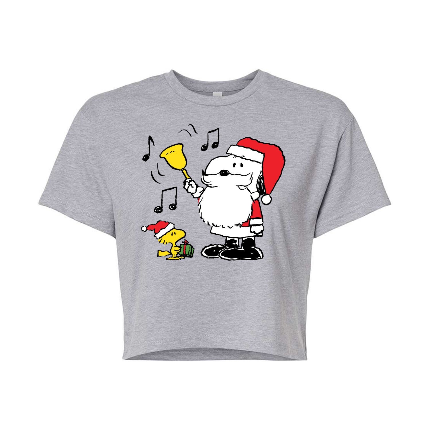 

Укороченная футболка с рисунком Peanuts Santa Bell для подростков Licensed Character