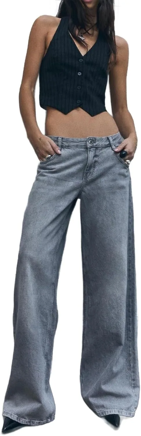 

Женские джинсы low rise baggy wide leg в стиле 90s