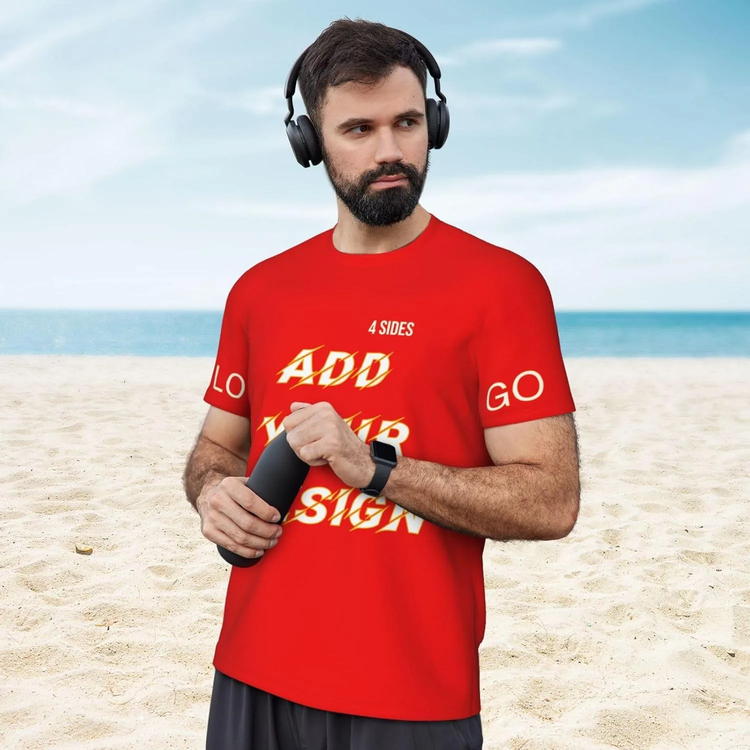 Футболка мужская Custom T Shirts с принтом на 4 сторонах — фото 3