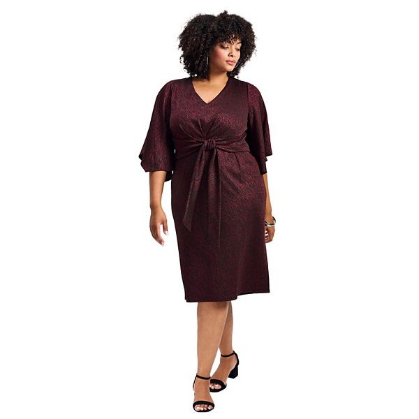 

Женское платье Anastasia с запахом и металлическим трикотажем plus size Avenue, Rich Burgundy