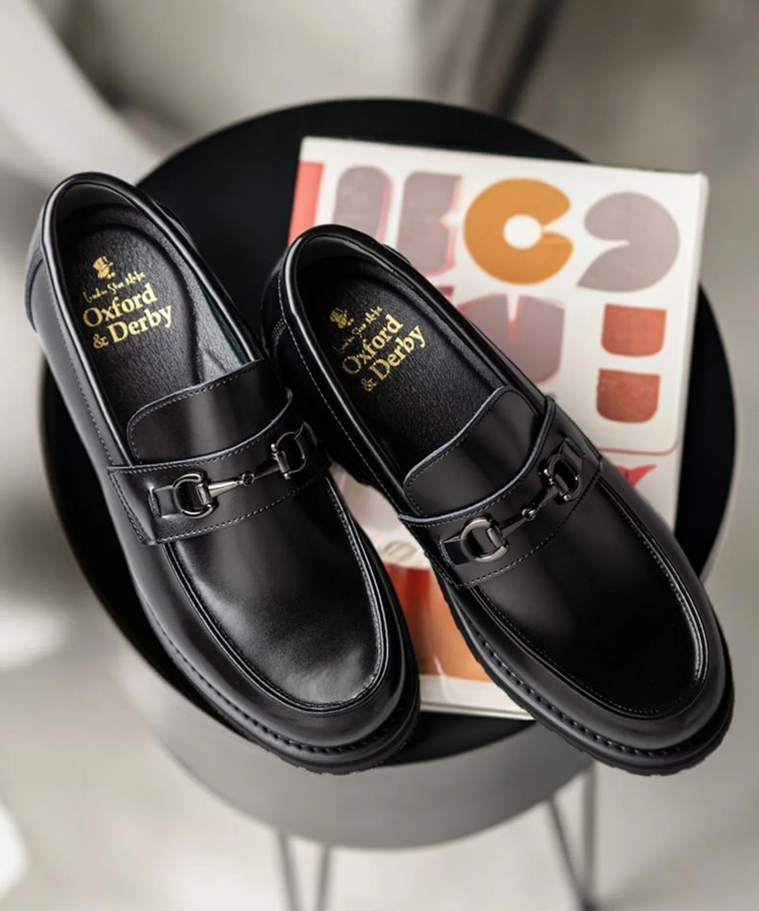 Мужские кожаные лоферы на толстой подошве London Shoe Make 9013 чёрные — фото 4