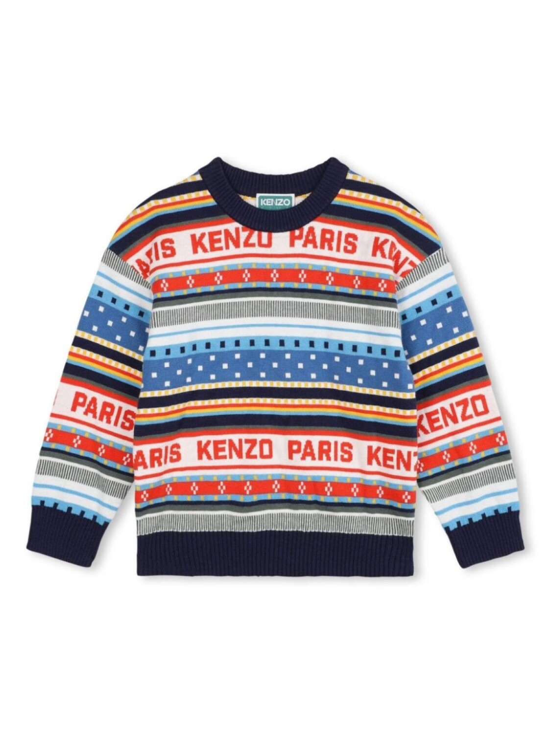 

Kenzo Kids джемпер с жаккардовым логотипом, черный