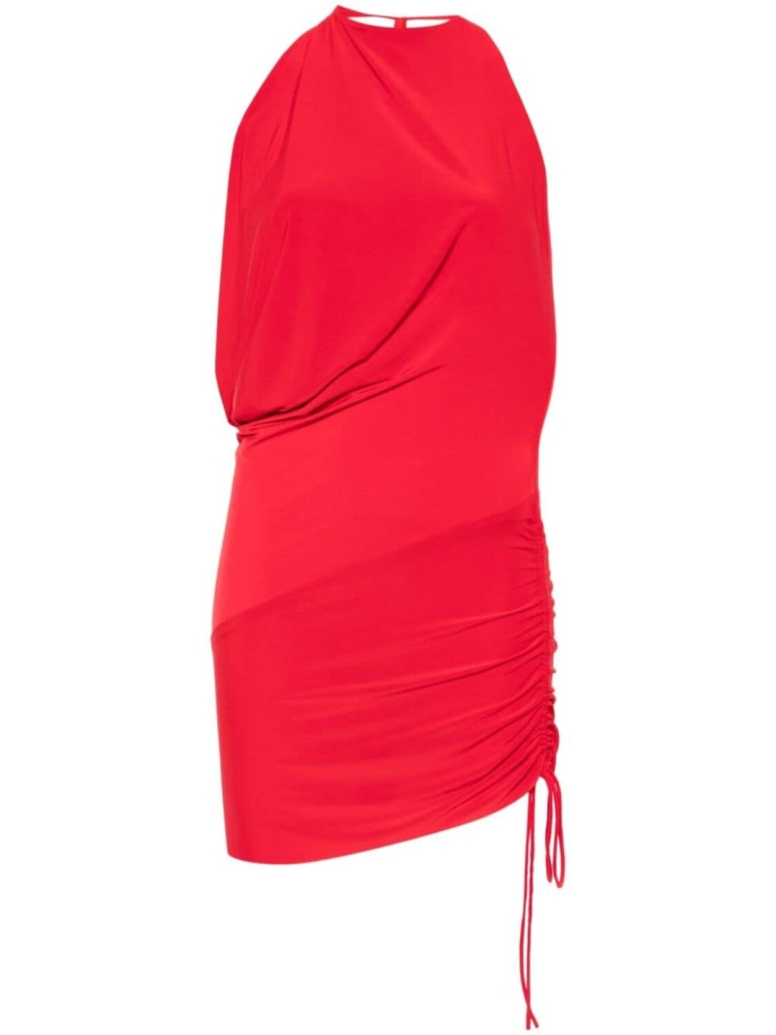 

Платье мини асимметричного кроя из коллаборации с Rue Ra Atu Body Couture, красный