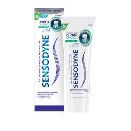 

Зубная паста Repair & Protect Extra Fresh: эффективная защита для чувствительных зубов. Sensodyne