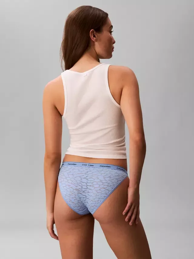 Кружевные трусики-бикини Icon Calvin Klein, Blue Descent — фото 3