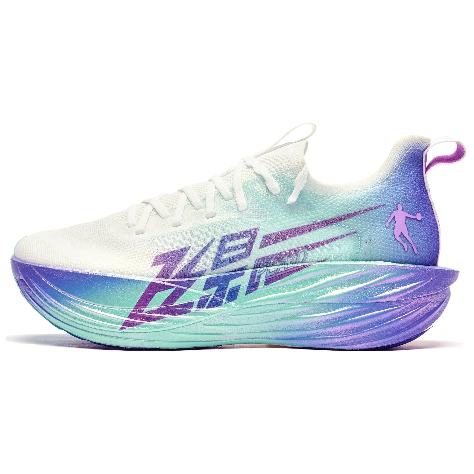 

QIAODAN Летающая тень в клетку 1,5 мужские беговые кроссовки Jordan White Purple Blue низкие, цвет Jordan White Purple Blue