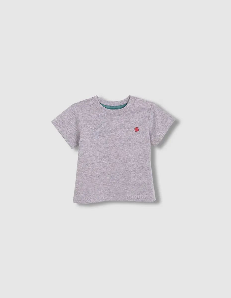 

Детская футболка для мальчика с коротким рукавом и принтом на спине Gocco, светло-серый