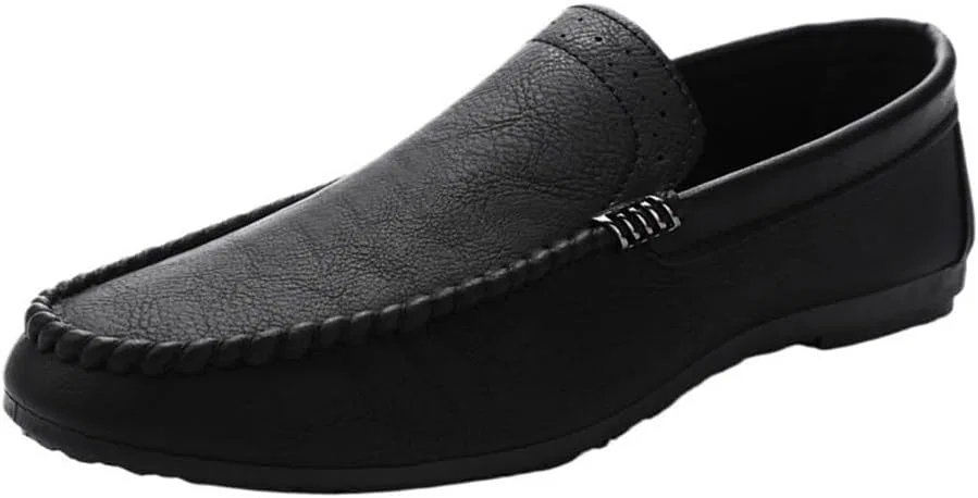 Лоферы кожаные мужские Loafers Black DHFIRUFSHLO — фото 2