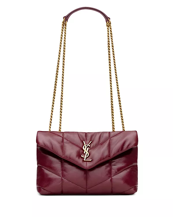

Сумка-Трансформер Puffer из блестящей кожи. Saint Laurent, красный