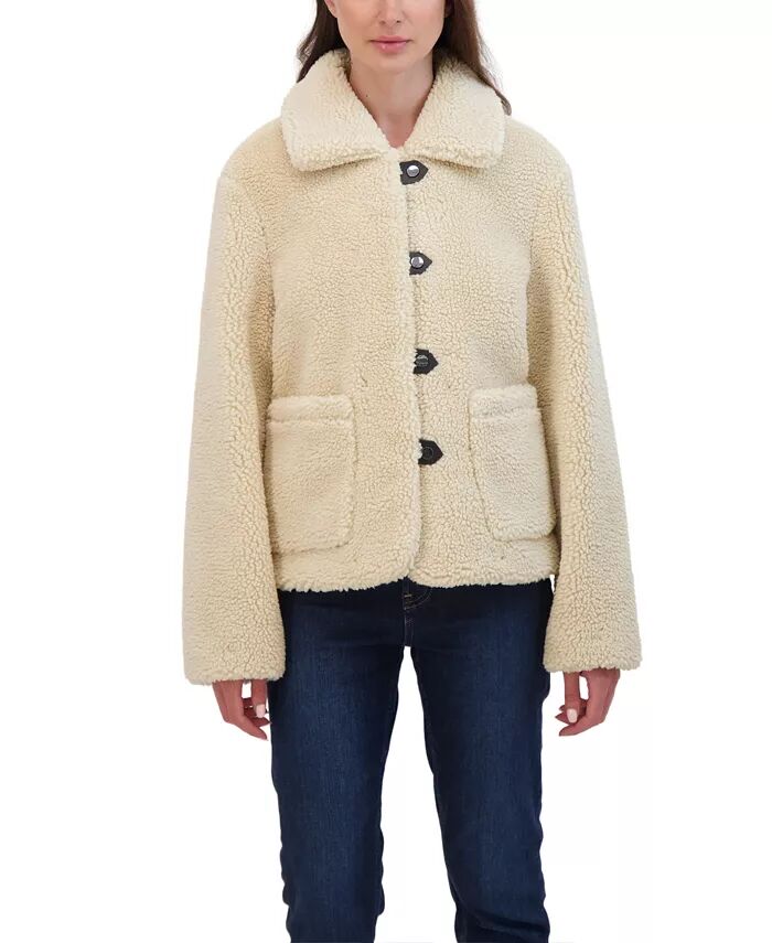 

Женская куртка из искусственного меха Sherpa с застежкой спереди Sebby Collection, коричневый/бежевый