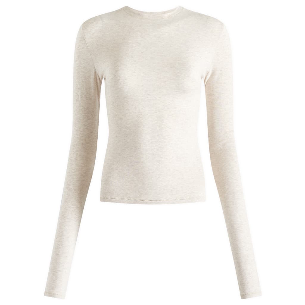 

Хлопковая футболка с длинным рукавом Skims, цвет oatmeal heather