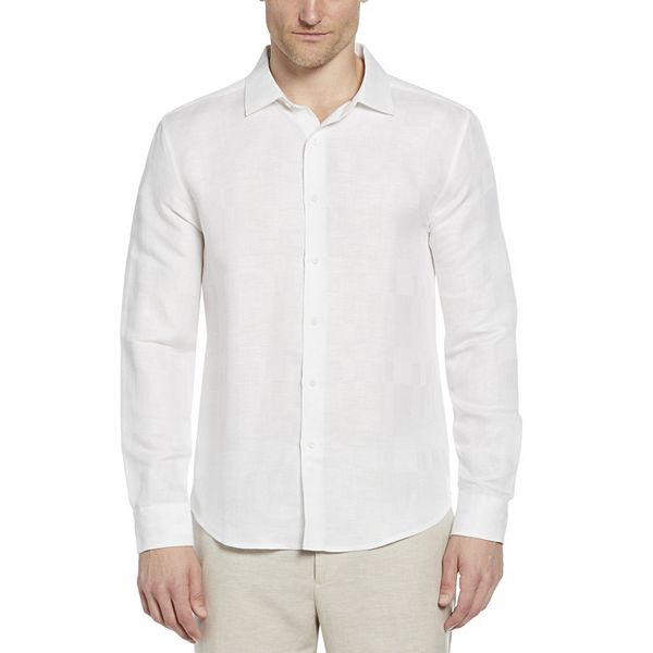 

Мужская рубашка с геометрическим узором и длинными рукавами Cubavera, Brilliant White