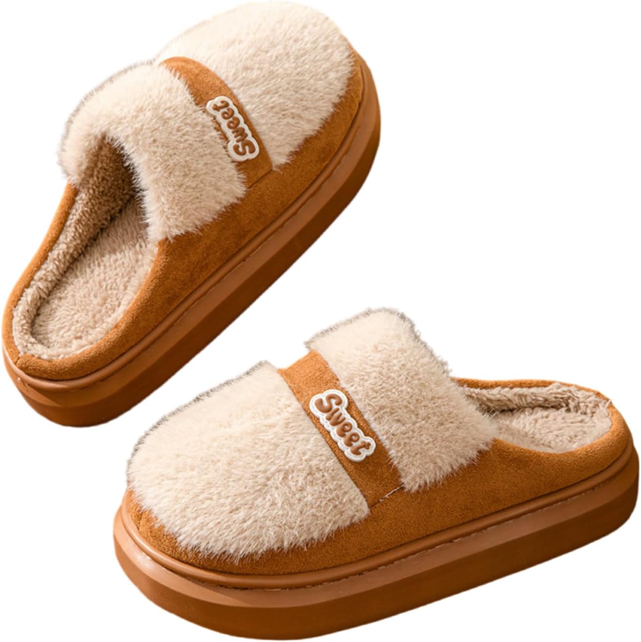 

Мягкие пушистые тапочки UNMULFC, милые, теплые, в стиле Y2K, для дома и спальни, шлепанцы, тапочки для отеков ног, широкие, нескользящие, для дома, сандалии с мультяшным рисунком, для женщин и мужчин, Coffee