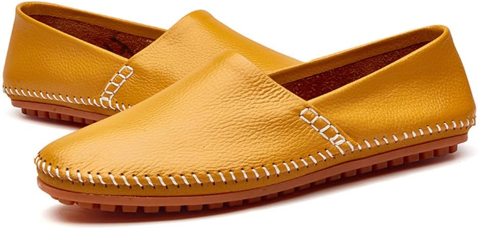 

Крупные размеры 38-50 Мужские повседневные туфли Дышащие лоферы Слипоны Мокасины для вождения Waolsu, желтый