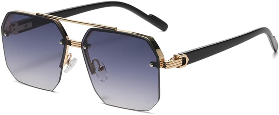 

Большие солнцезащитные очки для мужчин и женщин с защитой от УФ-излучения UV400, широкой оправой и возможностью использования на открытом воздухе и за рулем UYPTK, Golden Gradient Grey