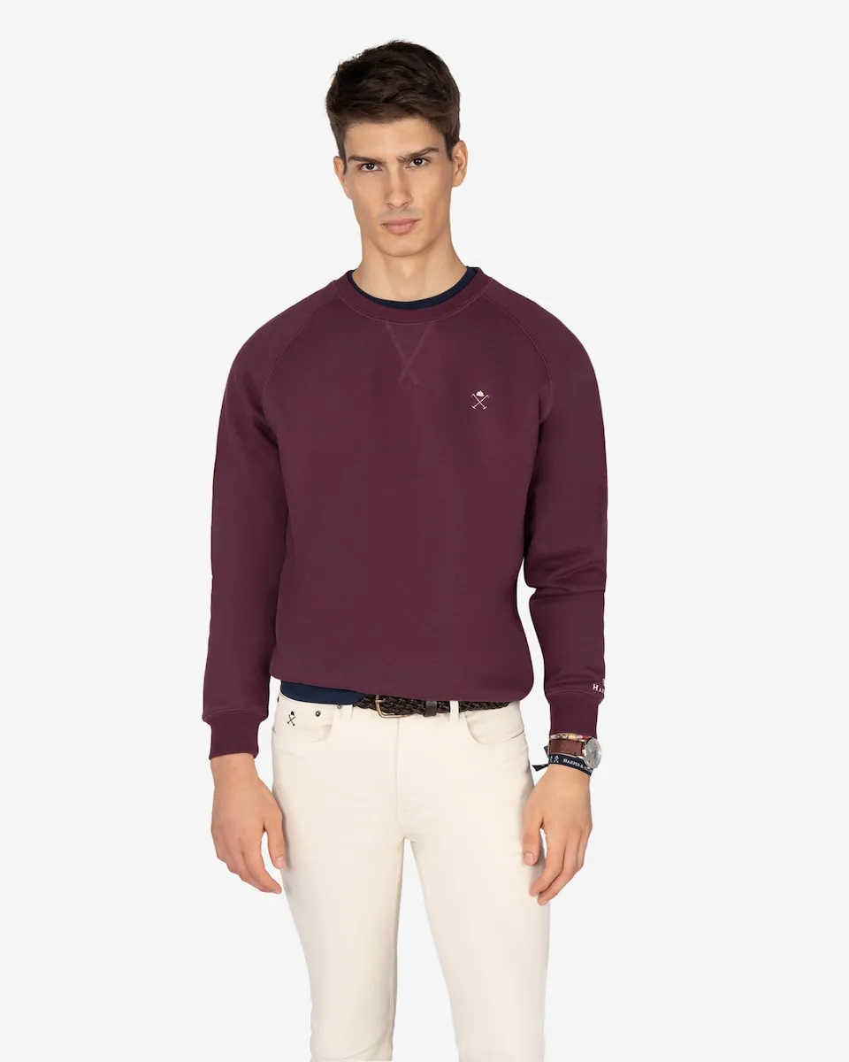 

Мужская однотонная хлопковая толстовка Harper & Neyer, белый/бордовый