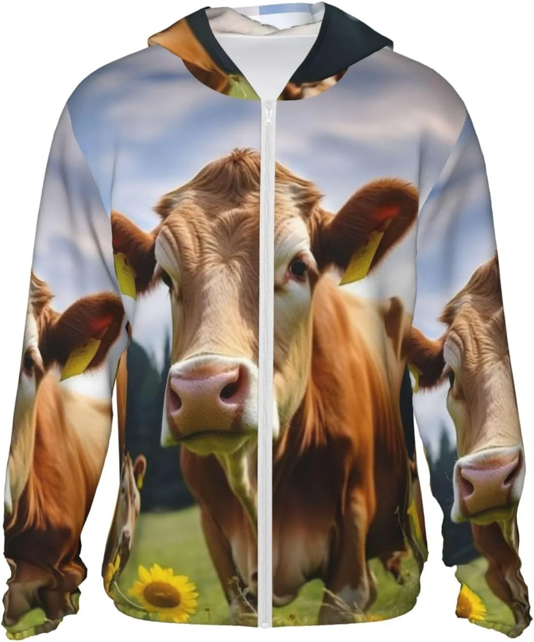 

Мужская толстовка с защитой от солнца UPF 50+ Animal Brown Cow DWVTSLH
