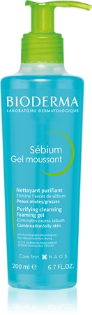 

Очищающий гель для жирной и комбинированной кожи Bioderma Sébium Gel Moussant, 200 ml