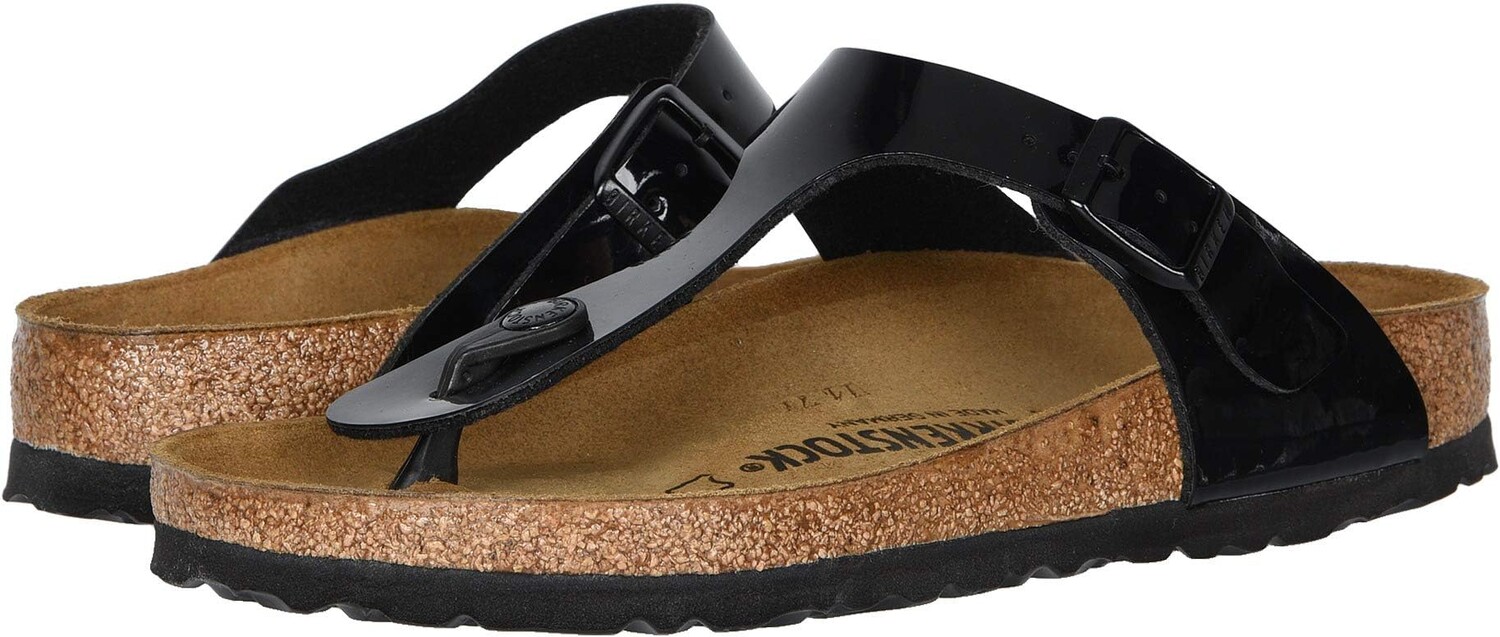 

Шлепанцы Gizeh - Birko-Flor & Birkibuc Birkenstock, цвет Black Patent Birko-Flor