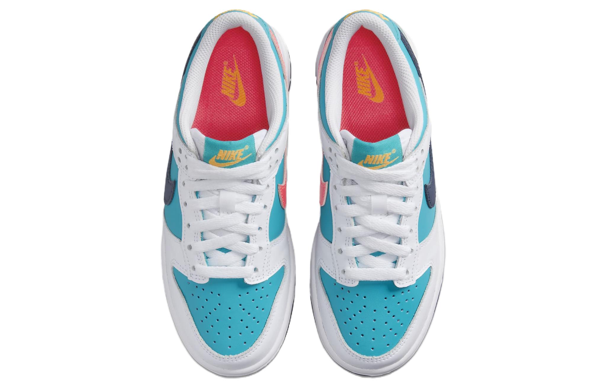 Детские кроссовки Dunk Low Dusty Cactus Thunder Blue Nike, белый/синий/красный — фото 4
