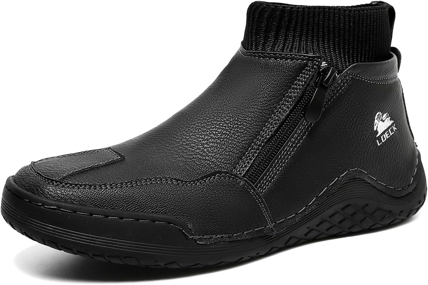 

Мужские кожаные повседневные туфли, модные кроссовки, легкие, удобные для ходьбы и вождения Abborora, черный