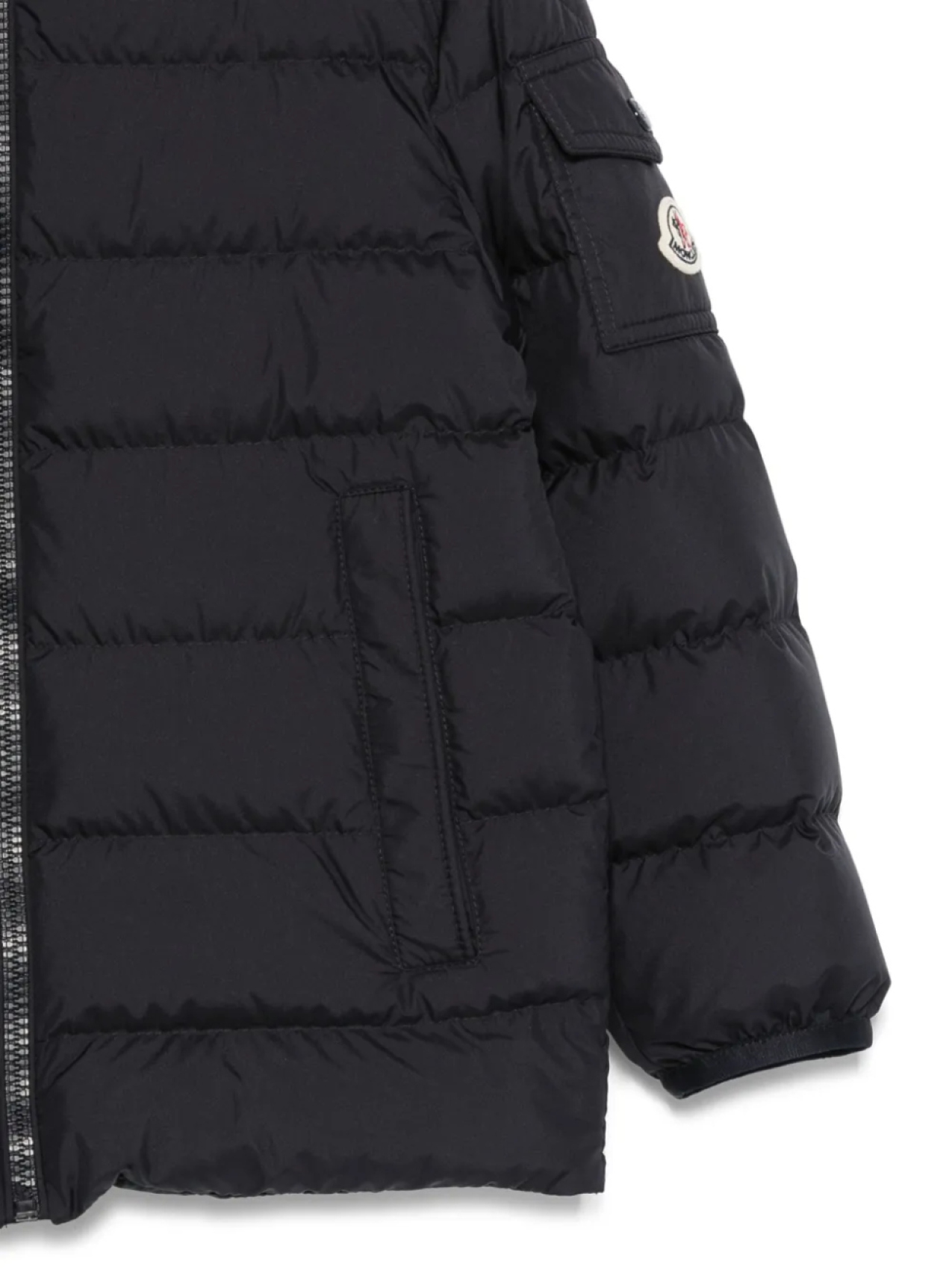 Moncler Enfant пуховик с нашивкой-логотипом, синий — фото 3