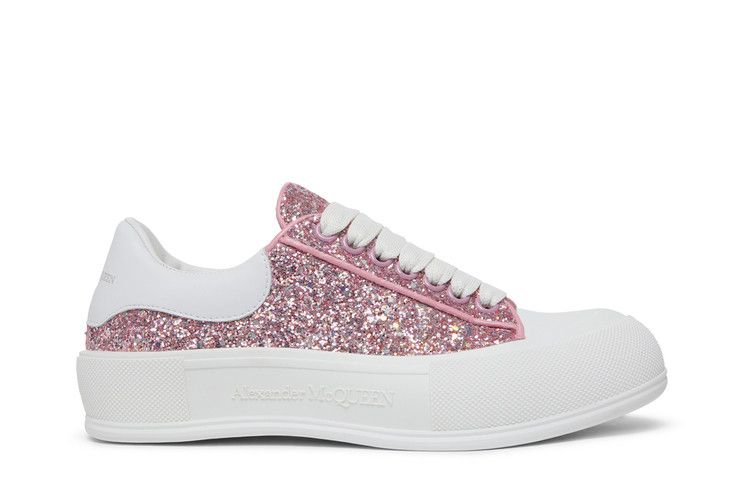 Кроссовки Alexander McQueen Wmns Deck Plimsoll Low, Rose Gold Reflective Glitter