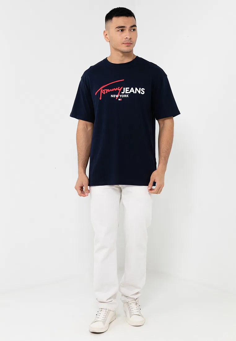 Футболка с принтом, короткий рукав, Tommy Jeans Tommy Hilfiger, темно-синий — фото 4