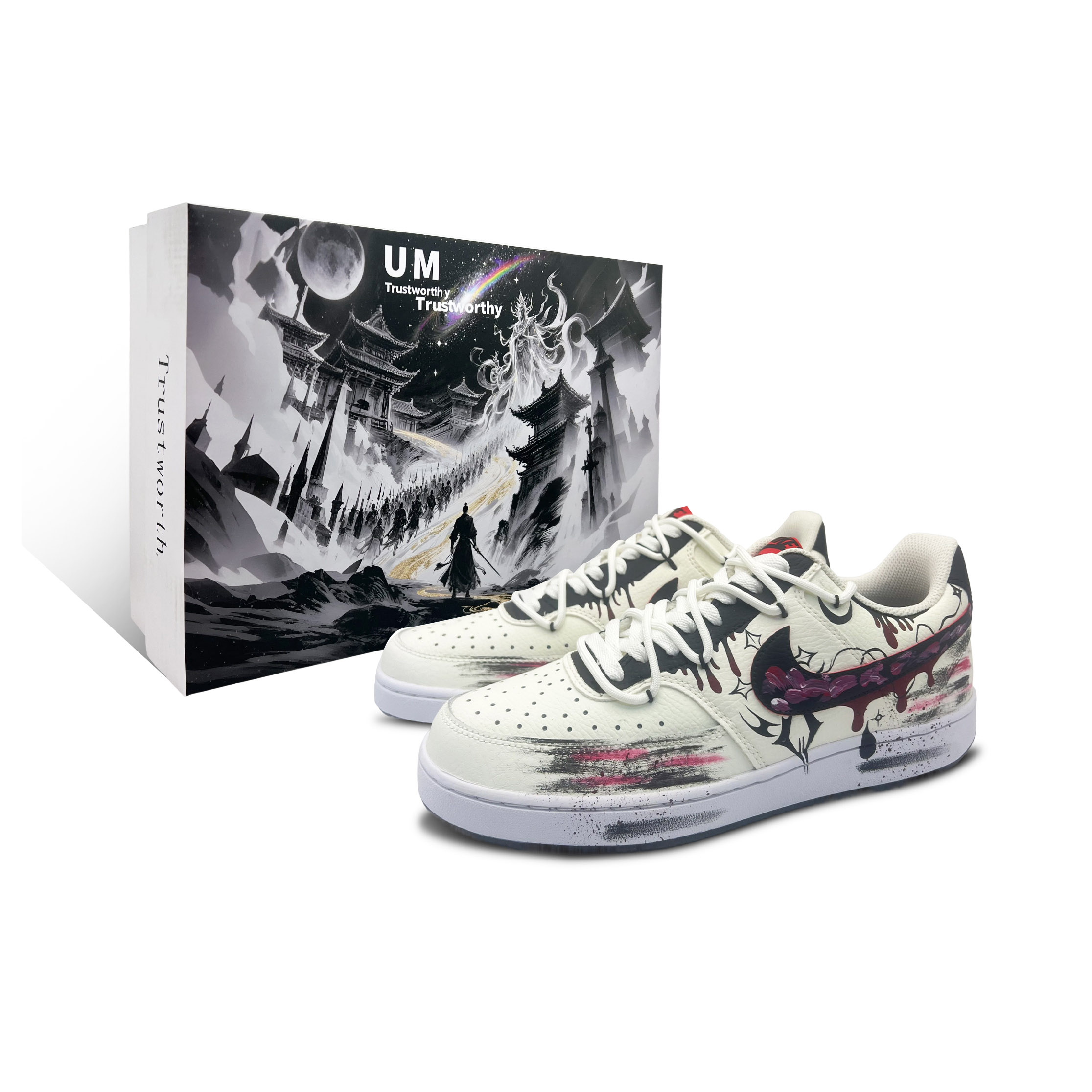 

Nike Кроссовки Court Vision 1 Ink Dyed Craze SBOX, износостойкие, низкие, для скейтбординга, мужские, черные